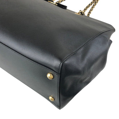 Salvatore Ferragamo Vala Ribbon Handbag Chain Shoulder bag Black Vintage 7fajd7