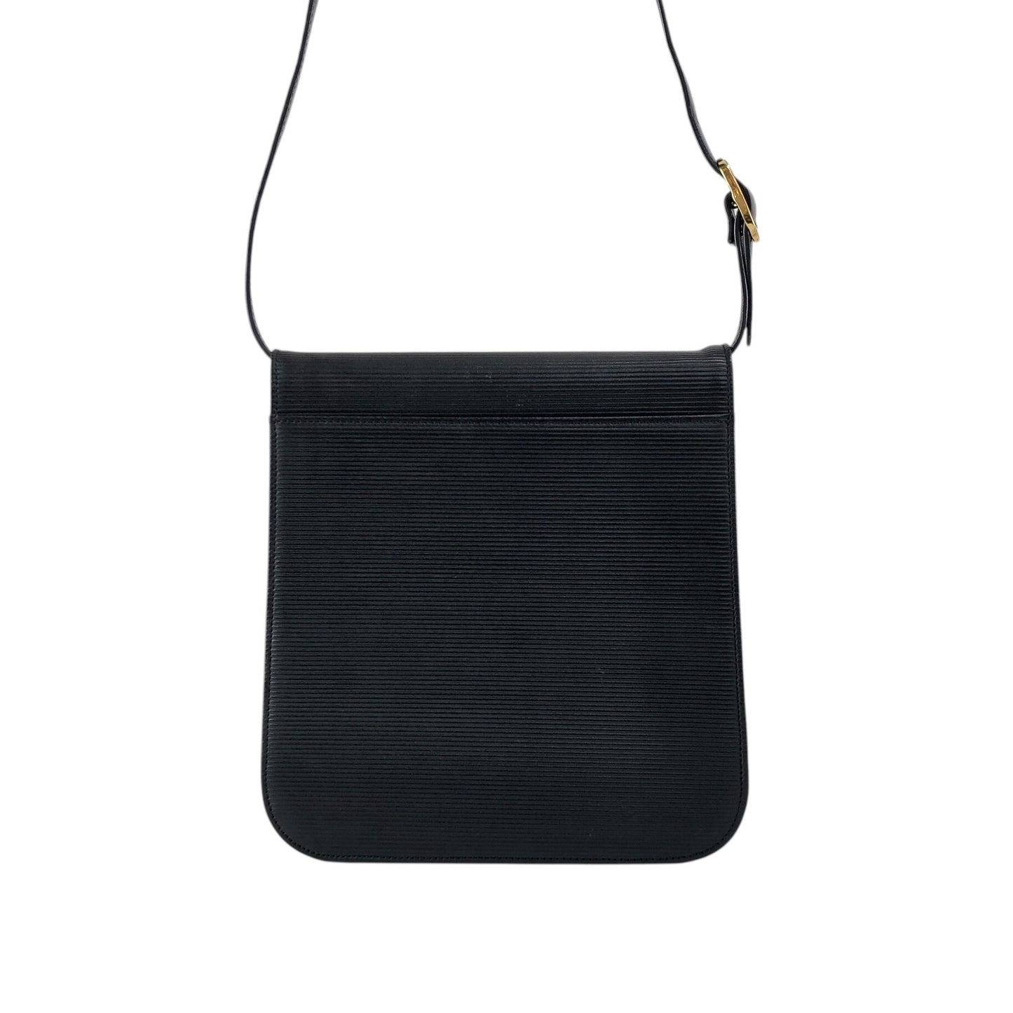 Yves Saint Laurent YSL Logo Shoulder bag Black Vintage 4x4vtu