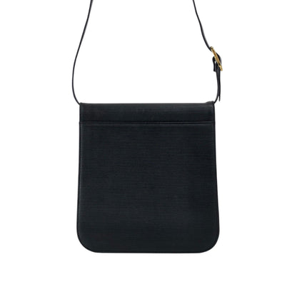 Yves Saint Laurent YSL Logo Shoulder bag Black Vintage 4x4vtu