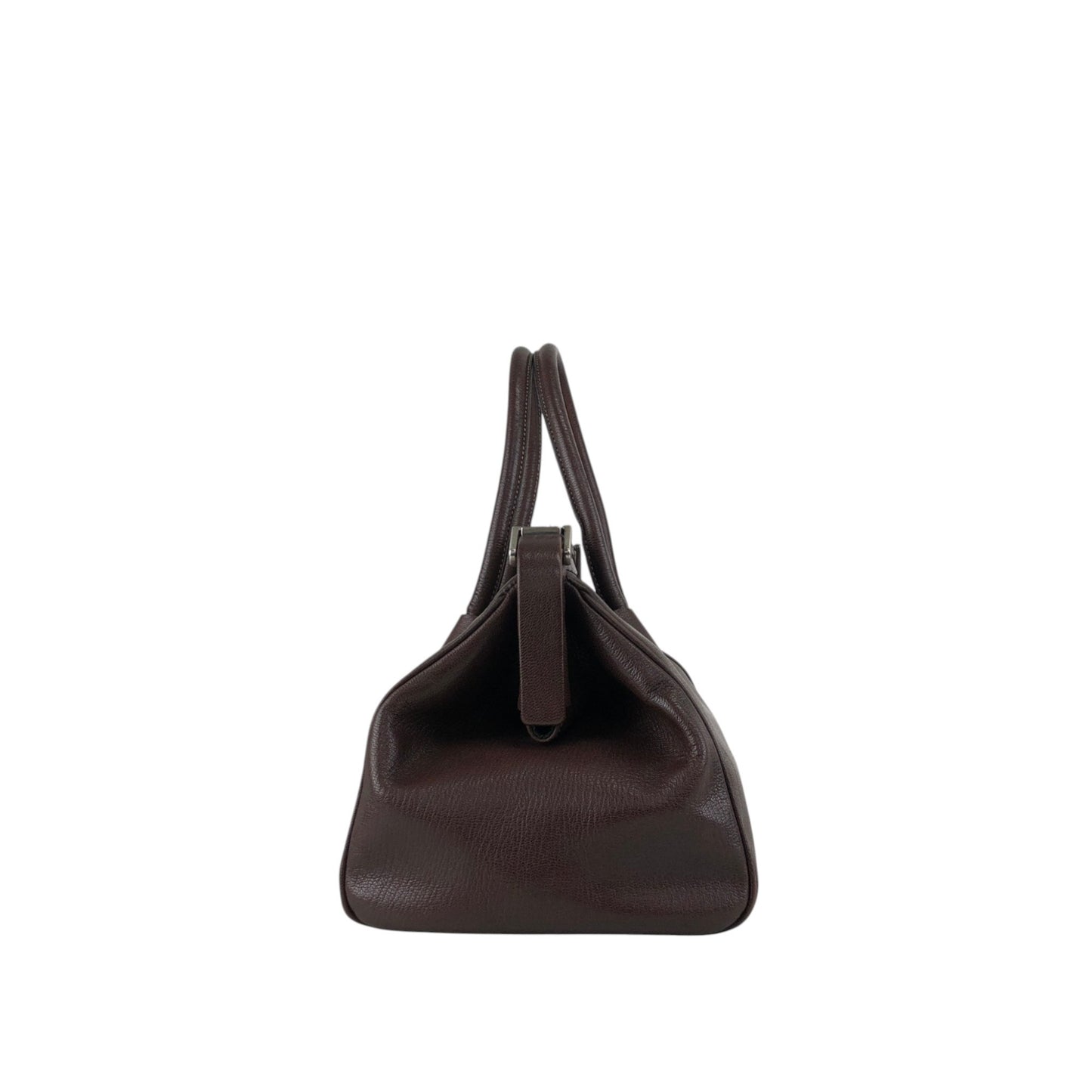 PRADA Metal Clasp Handbag Brown Vintage zwwp2k