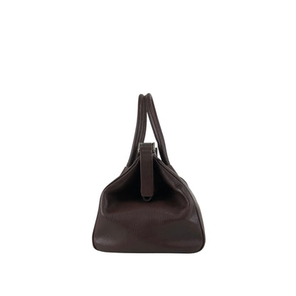 PRADA Metal Clasp Handbag Brown Vintage zwwp2k