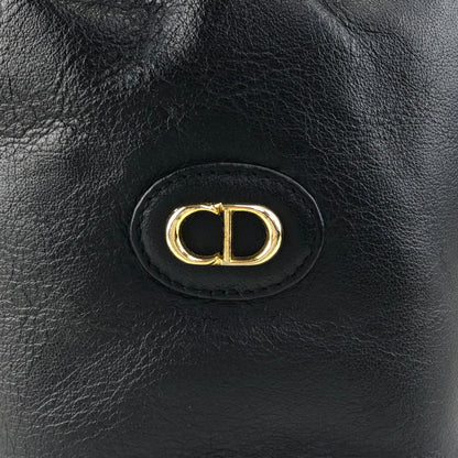 Christian Dior CD Logo Drawstring Shoulder bag Black Vintage h6xtv8