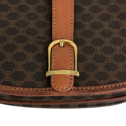 CELINE Macadam Front Buckle Shoulder bag Brown Vintage c7tgex