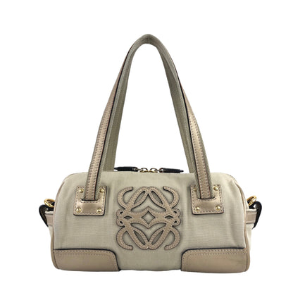 LOEWE Anagram Small Boston bag Handbag Beige Vintage educhp