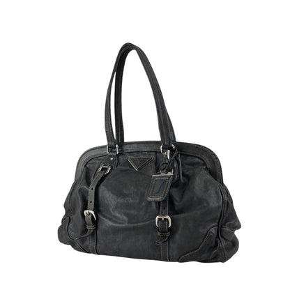PRADA Triangle Logo Handbag Gray Vintage x8guys