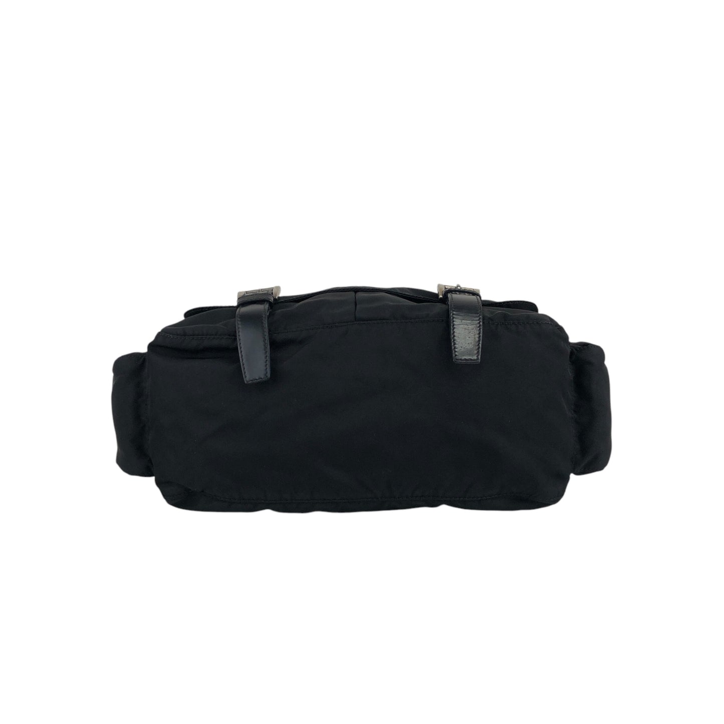 PRADA Triangle Logo Shoulder bag Black Vintage irzipj