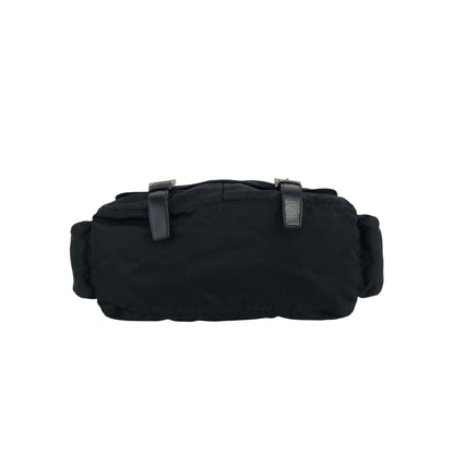 PRADA Triangle Logo Shoulder bag Black Vintage irzipj
