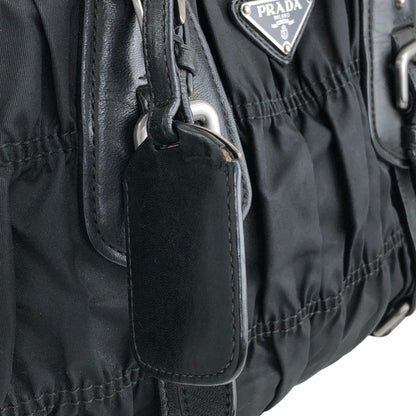 PRADA Triangle Logo Handbag Black Vintage g8wpjj