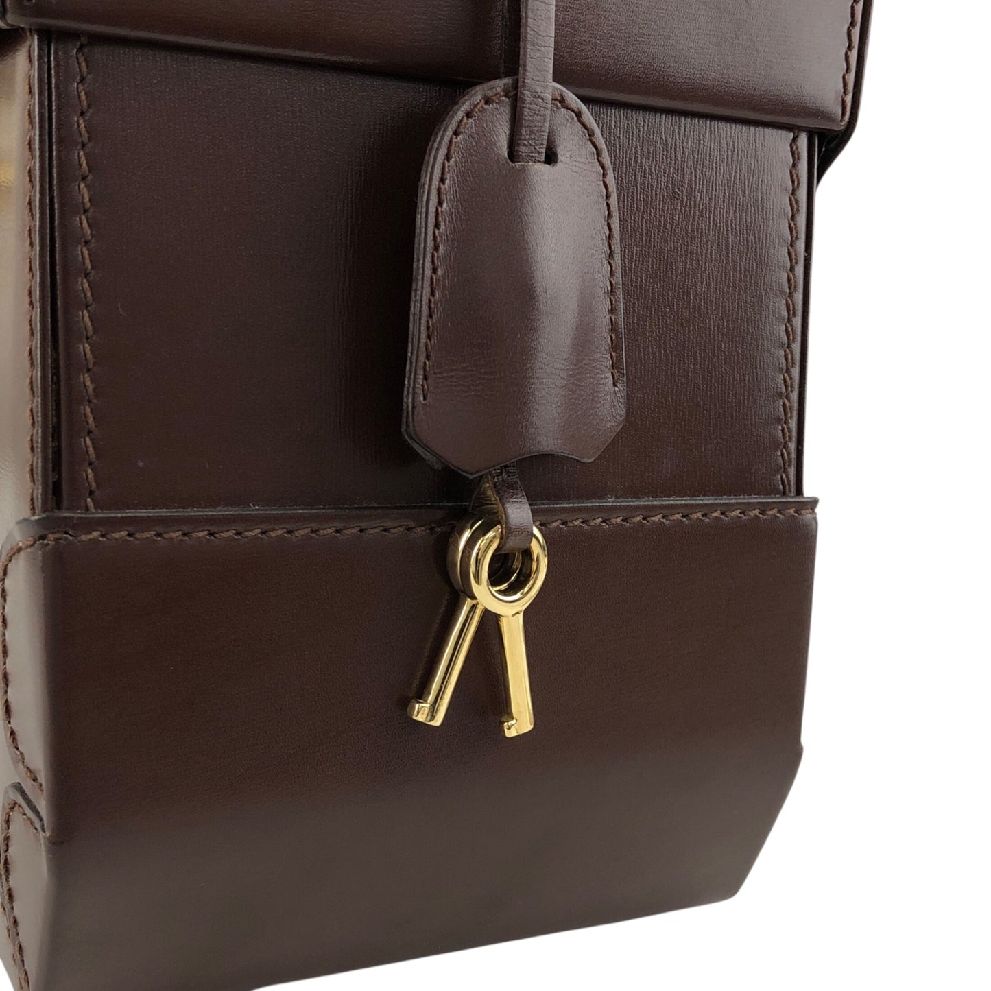 GUCCI Handbag Vanity bag Brown Vintage kj32bu