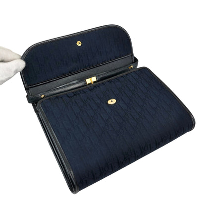 Christian Dior Logo Shoulder bag Navy Vintage f8at4h
