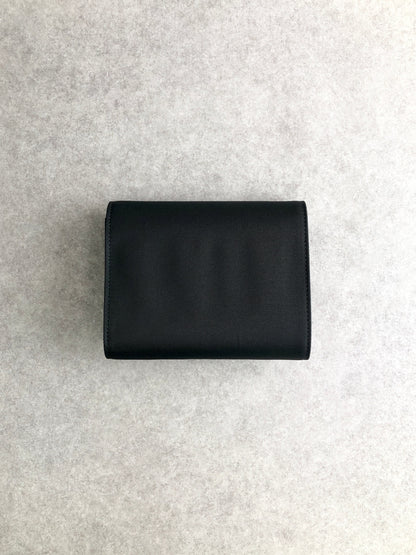 PRADA Triangle Logo Folded Wallet Black Vintage h2h6ub