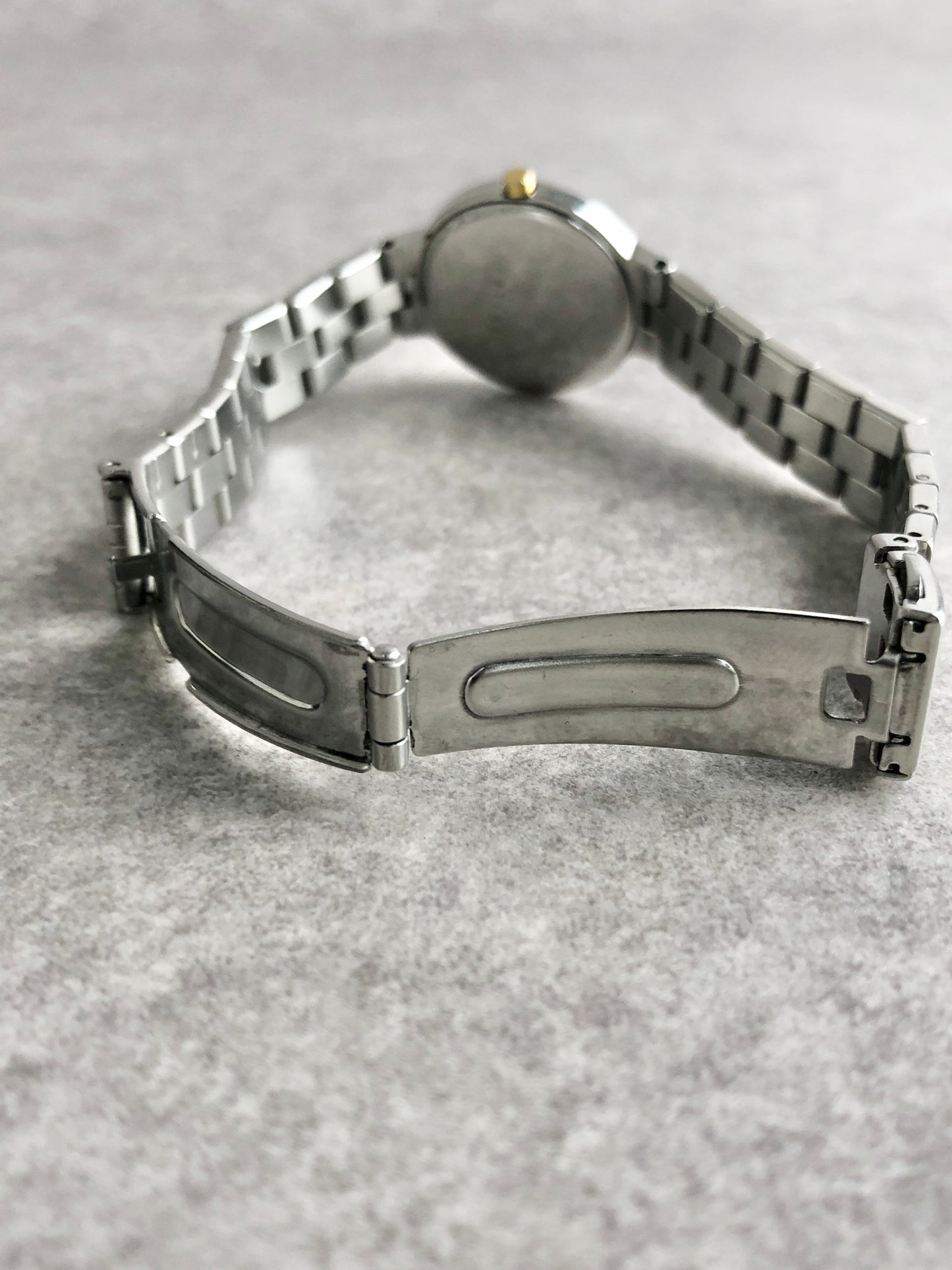 Yves Saint Laurent YSL Logo Watch Silver×Blue Vintage 3x8viy