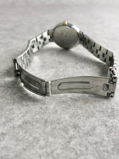 Yves Saint Laurent YSL Logo Watch Silver×Blue Vintage 3x8viy