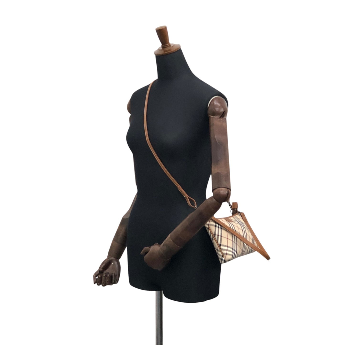 BURBERRY Nova Check Two-way Handbag Shoulder bag Beige Vintage 2zcrez