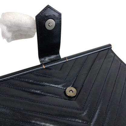 Yves Saint Laurent YSL Logo Clutch bag Navy Vintage j5mjwb