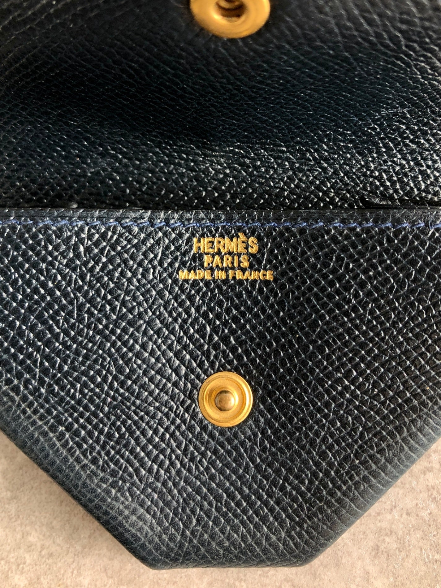 HERMES Coin Purse Navy Vintage mtijfp