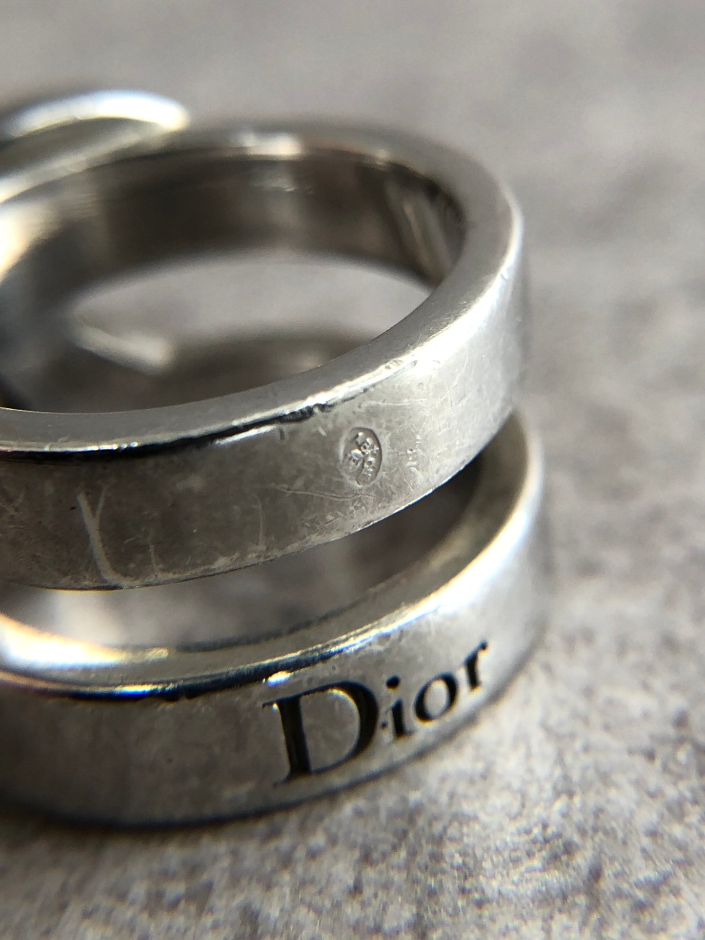 Christian Dior Logo Ring Silver Vintage tep2tx