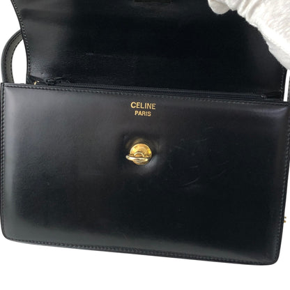 CELINE Gancini Shoulder bag Black Vintage gssz7x