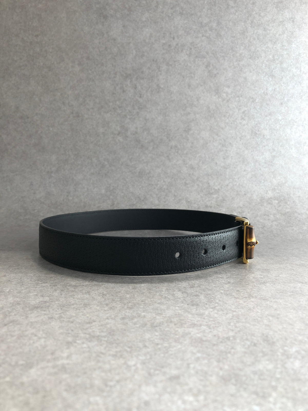 GUCCI Bamboo Belt Black Vintage 8anzpk