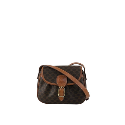 CELINE Macadam Blason Shoulder bag Brown Vintage 4bfs88