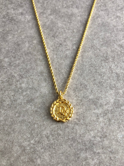 Christian Dior Logo Motif Necklace Gold Vintage 8fnc5f