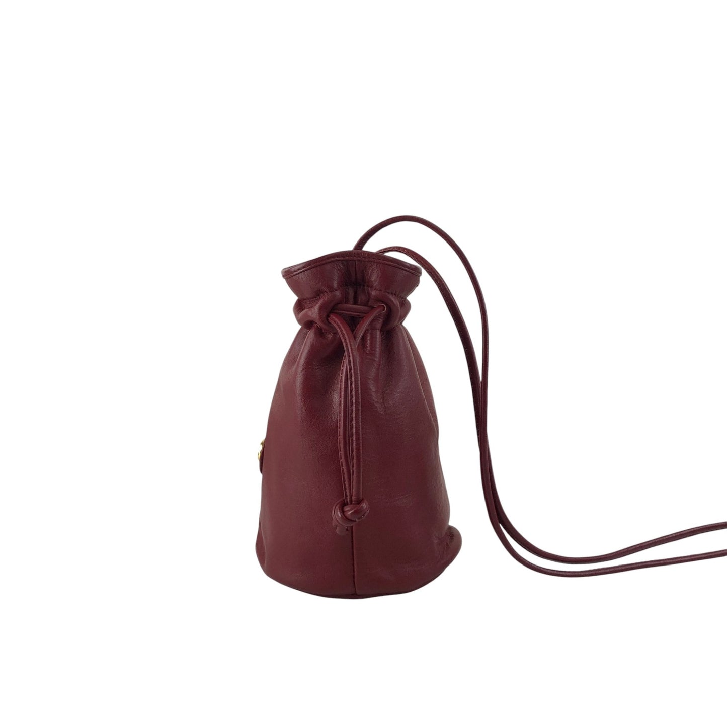 Christian Dior CD Logo Drawstring Shoulder bag Red Vintage smgt7i