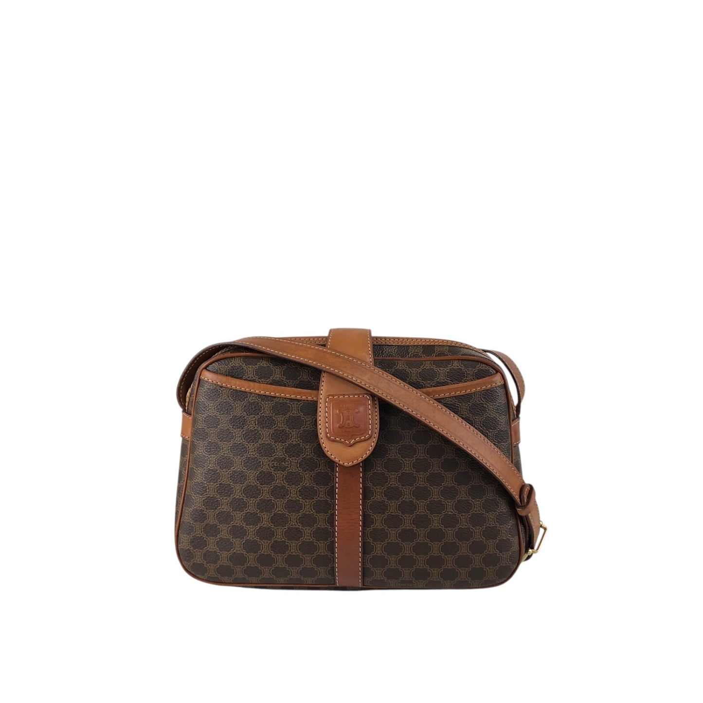 CELINE Macadam Blason Shoulder bag Brown Vintage whw3hb