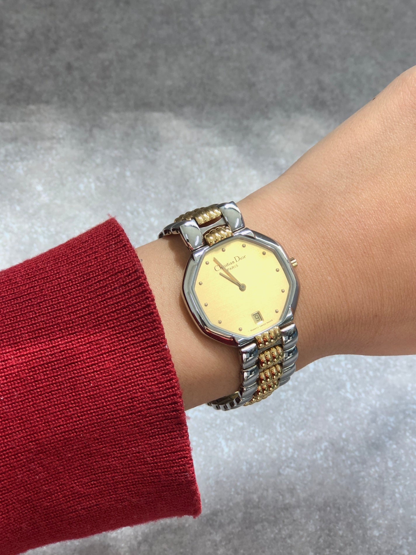 Christian Dior Watch Silver×Gold 45.204 Vintage jmz53p