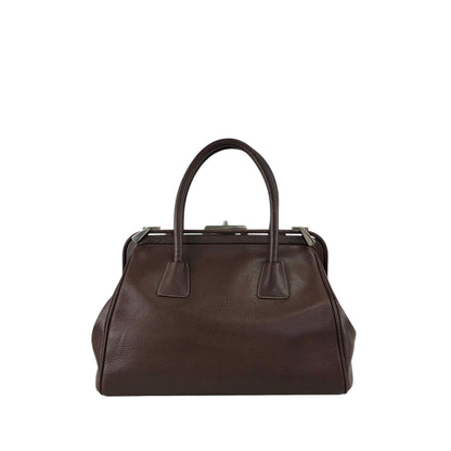 PRADA Metal Clasp Handbag Brown Vintage zwwp2k