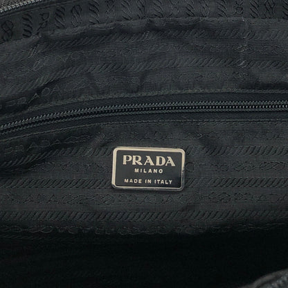 PRADA Tessuto Triangle Logo Handbag Black Vintage 47smar