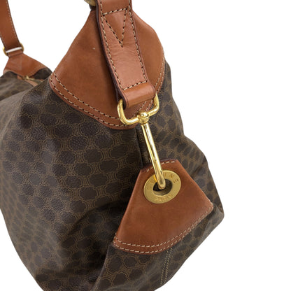 CELINE Macadam Round Shoulder bag Brown Vintage ckh8g4