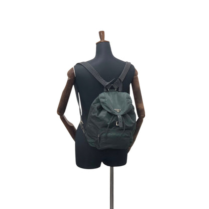 PRADA Tessuto Triangle Logo Bucket bag Green Vintage nxdhfi