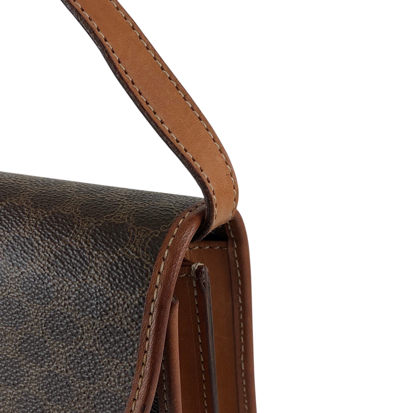CELINE Macadam Blason Shoulder bag Brown Vintage ytvnjg