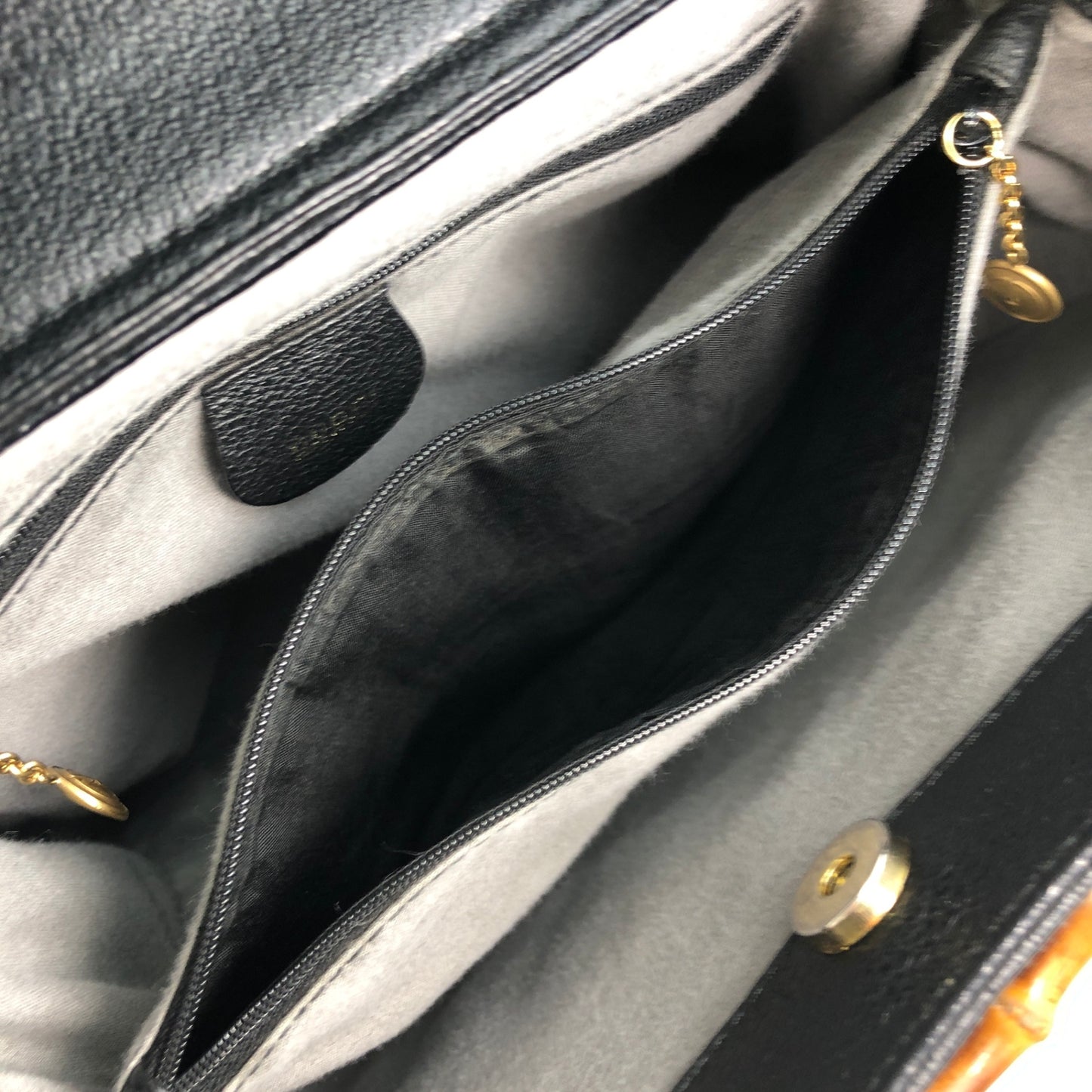 GUCCI Bamboo Handbag Black Vintage ujswe3