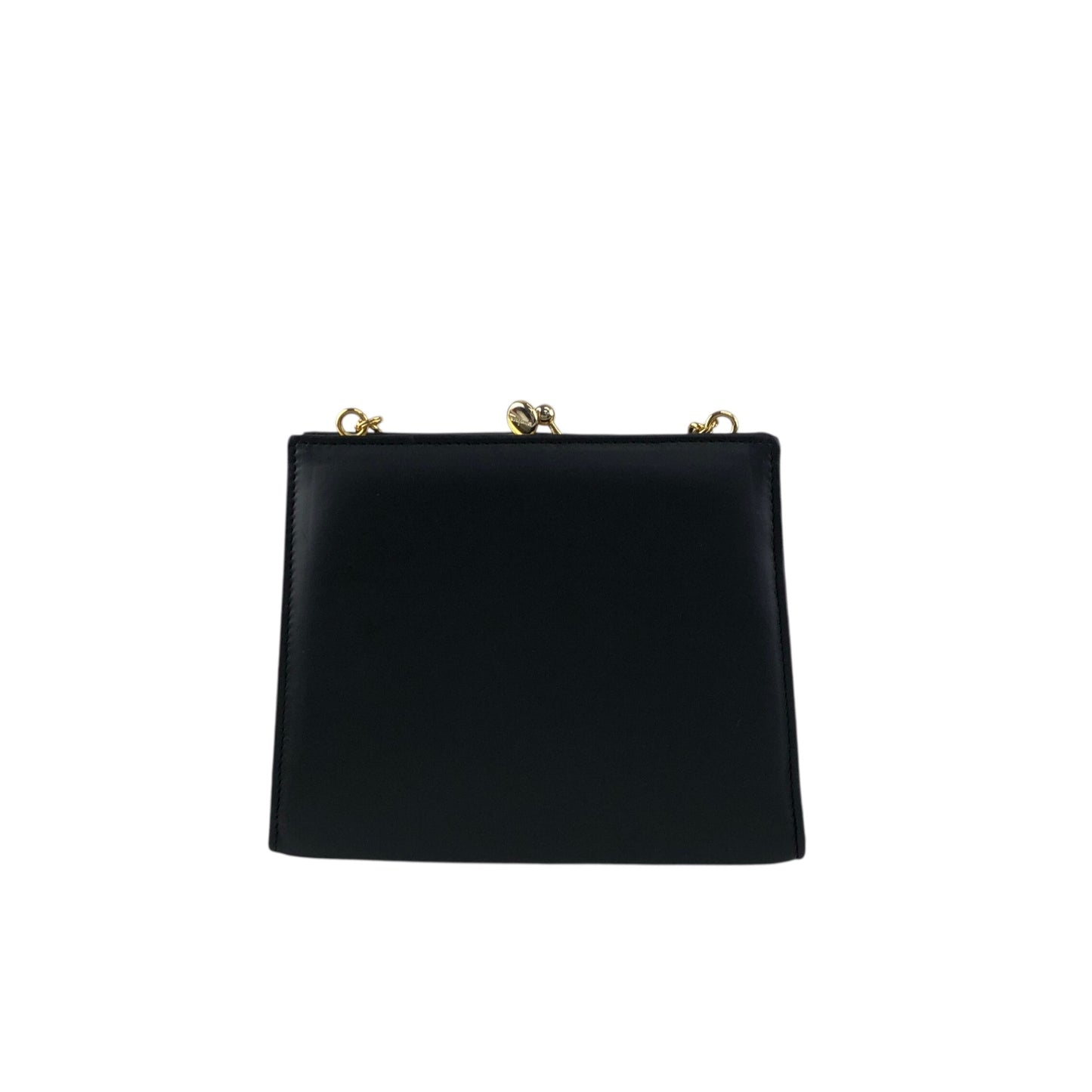 Salvatore Ferragamo Vala Ribbon Small Chain Shoulder bag Black Vintage y5f4jw