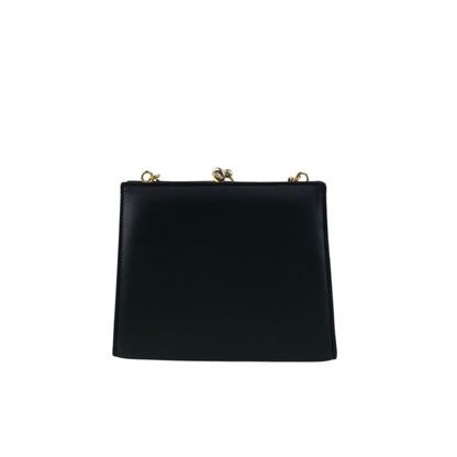 Salvatore Ferragamo Vala Ribbon Small Chain Shoulder bag Black Vintage y5f4jw