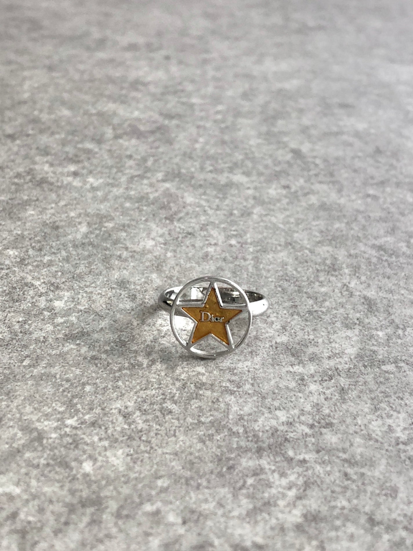 Christian Dior Logo Motif Ring Silver Vintage bbbf7m