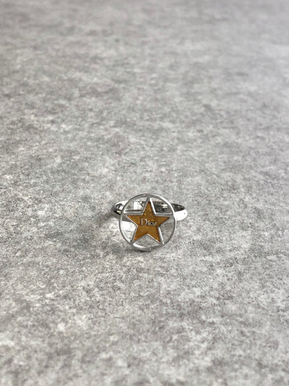 Christian Dior Logo Motif Ring Silver Vintage bbbf7m