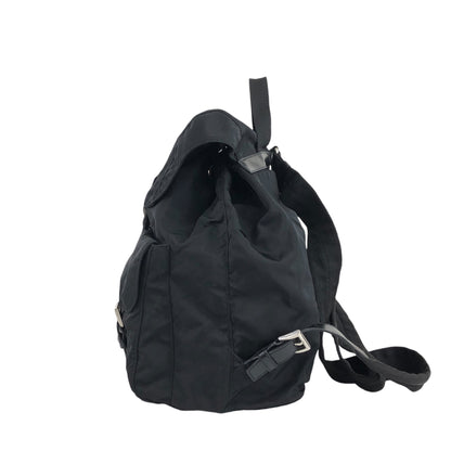 PRADA Triangle Logo Double Pocket Backpack Black Vintage rvkvgm