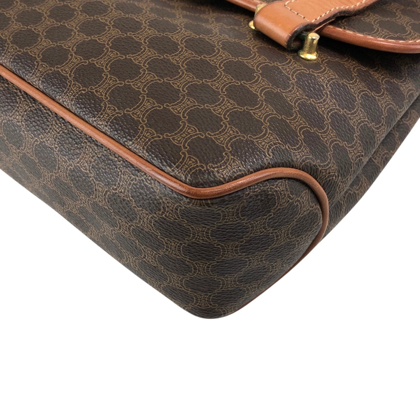 CELINE Macadam Handbag Brown Vintage 5fmrk2