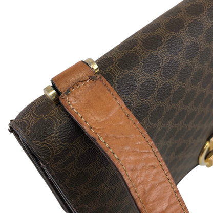 CELINE Macadam Flap Shoulder bag Brown Vintage wagmgy