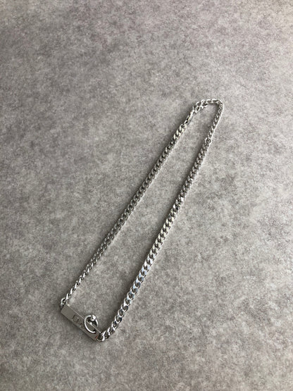 Christian Dior Logo Motif Necklace Silver Vintage suti5m