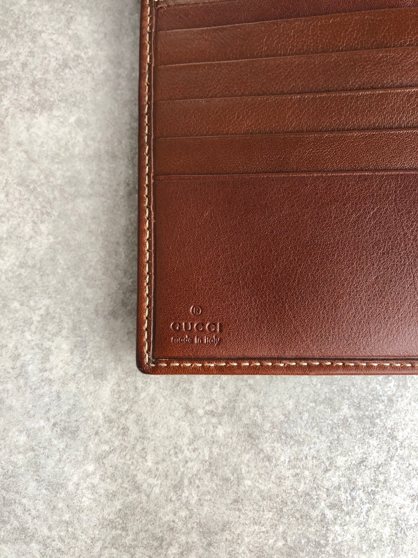 GUCCI Bamboo Folded Wallet Brown Vintage nduszv