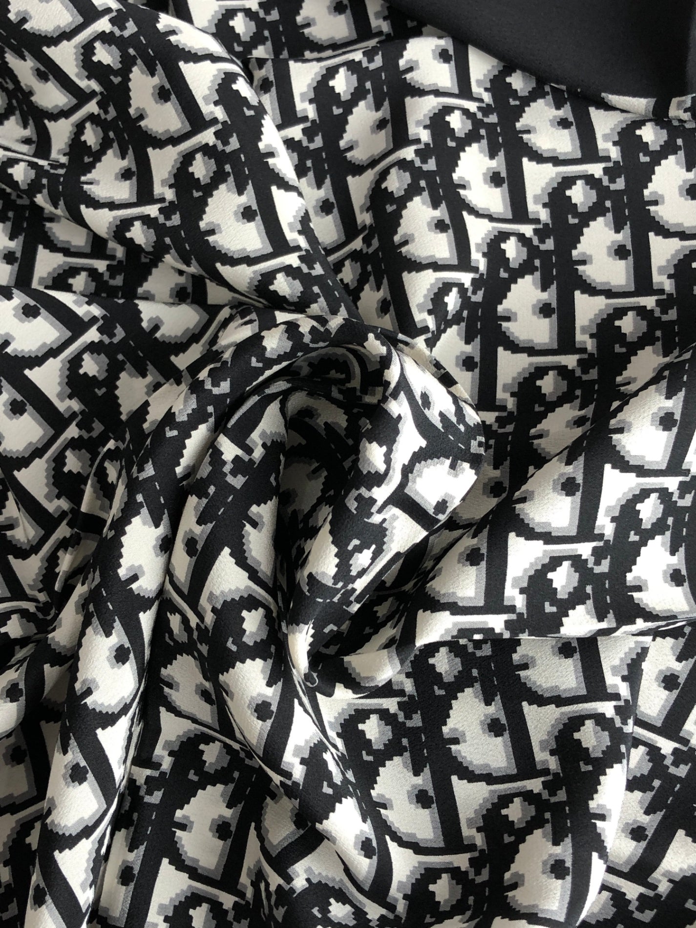 Christian Dior Trotter Silk Scarf Black Vintage 2mgxgg