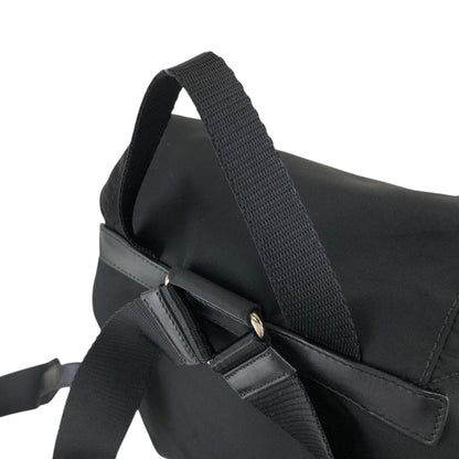 PRADA Triangle Logo Double Pocket Backpack Black Vintage ipfw4s