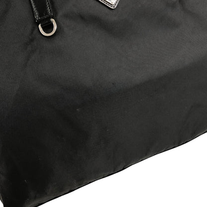 PRADA Tessuto Triangle Logo Totebag Black Vintage naaxd3