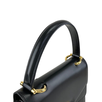 CELINE Gancini Handbag Black Vintage hkm3p8
