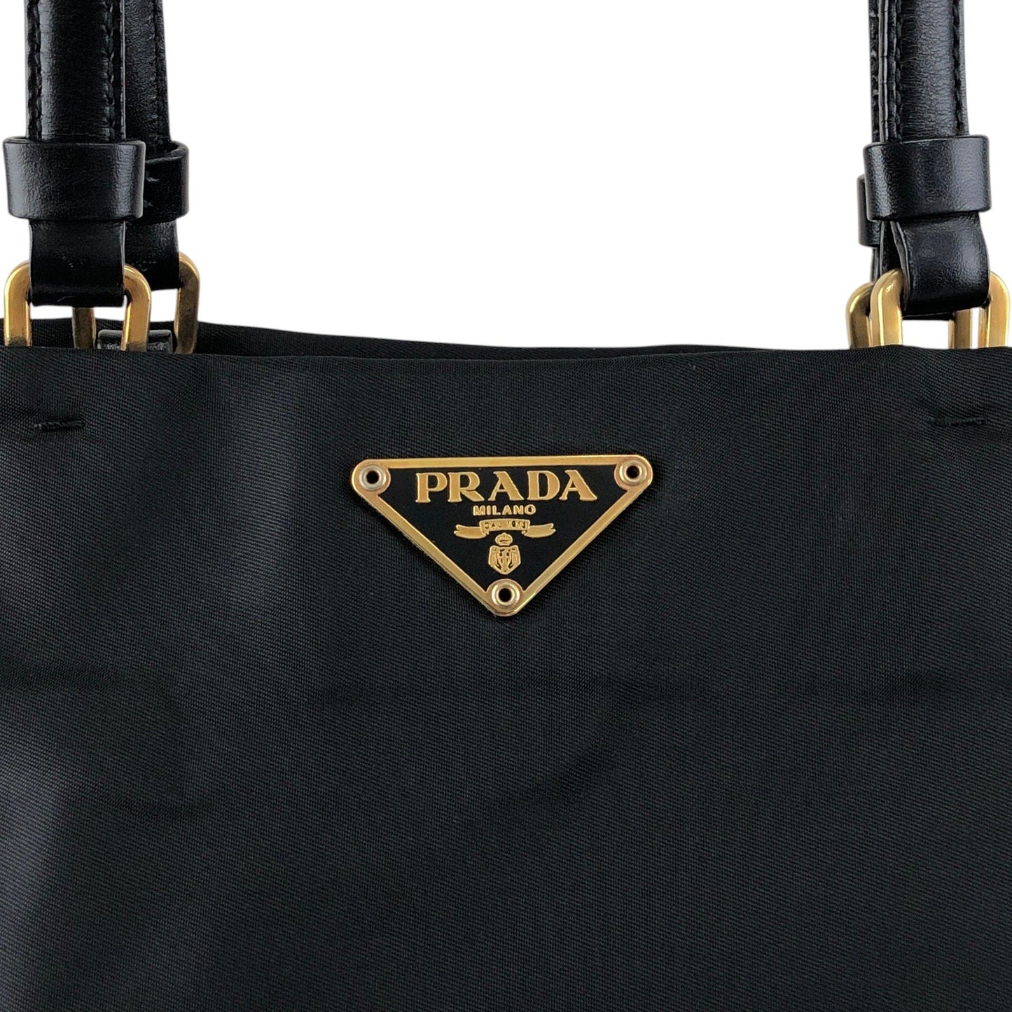 PRADA Tessuto Triangle Logo Totebag Black Vintage i7j56x