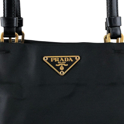 PRADA Tessuto Triangle Logo Totebag Black Vintage i7j56x