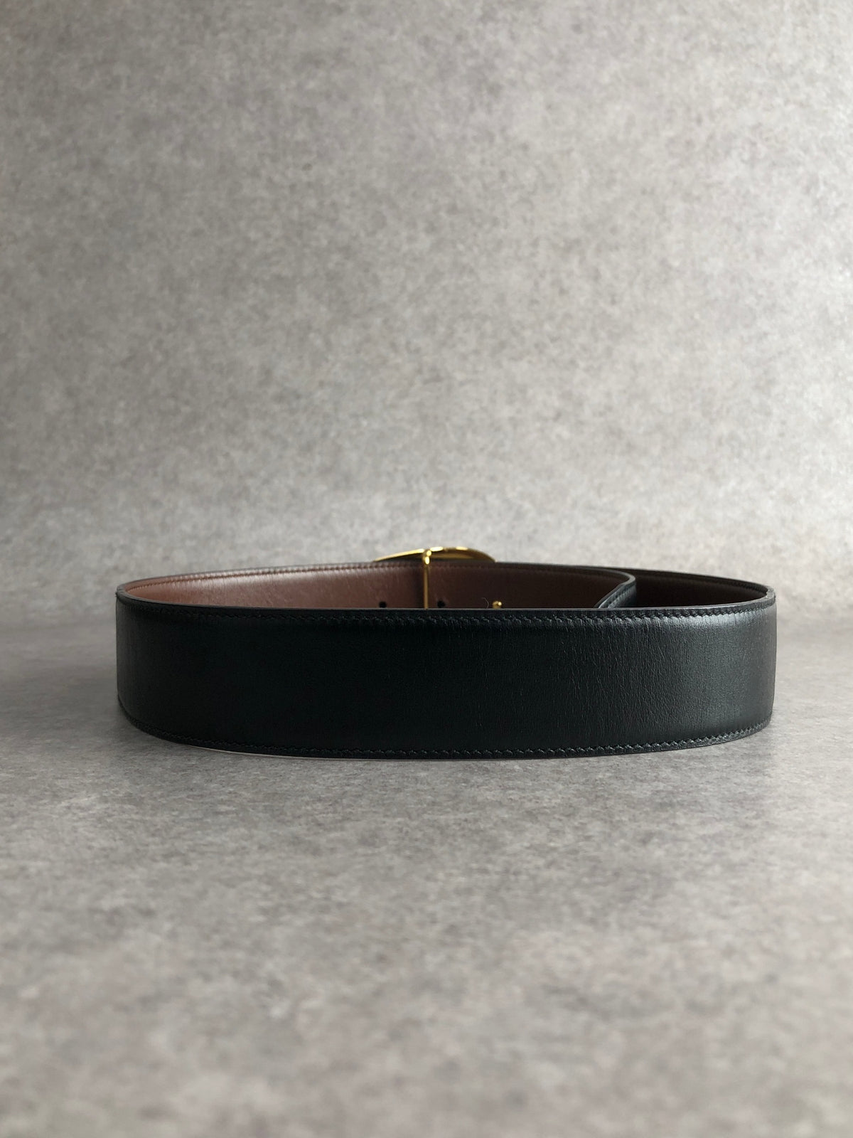 GUCCI G Motif Belt Black Vintage s72urx